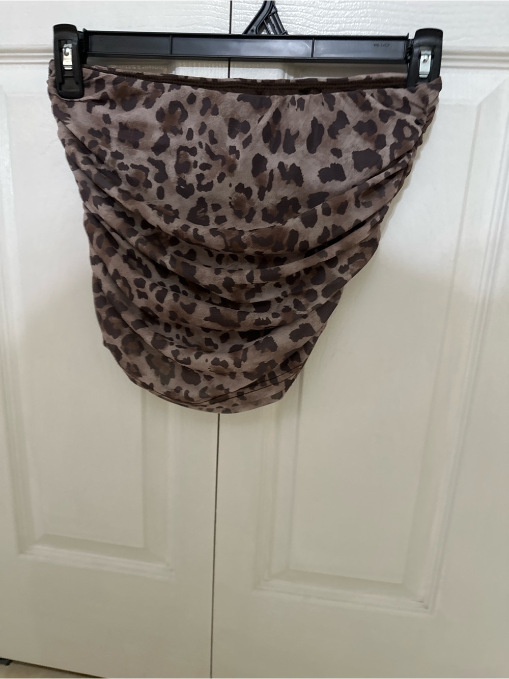 Leopard Print Brown Stretch Neck Wrap Scarf